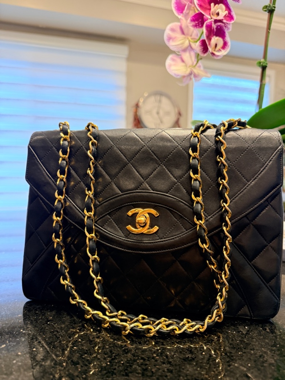 Chanel Vintage Lambskin Flap Bag | 24K Gold-Plated Chain | Collectible Piece